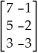 If A =    ,B =    ,and C =    ,find 4A - 2B + 3C.