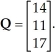 The prices (in dollars per case)for 3 types of frozen pizzas are represented by the price vector:    A grocery store orders cases of these pizzas in the quantities given by the column vector:    Use the matrix operations on a graphing calculator to find the total cost (in dollars)of the purchase.