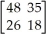 The price charged for 2 different paperback books at two different bookstores can be represented by the matrix P =        .The quantities of each book sold at each store can be represented by the matrix Q =    .Use the matrix operations on a graphing calculator to show that the transpose of the income generated    is equal to the product of the transposes of P and Q in reverse order,        .
