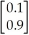 If   =   is an initial state vector for the transition matrix T =   ,compute the state vector   .<div style=padding-top: 35px> 