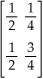 For the transition matrix T =   ,find the probability of going from state 1 to state 2 after two steps.<div style=padding-top: 35px> 
