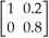 For the transition matrix T =    ,find the probability of going from state 2 to state 1 after three steps.