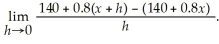 The length of a material increases as it is heated up according to the equation    The rate at which the length is increasing is given by:    Calculate this limit.
