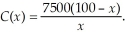 The cost C of processing exhaust gases so that you remove all but x percent of the pollutants is given by    Find the values of x for which C < 0.Discuss the meaning of the results.