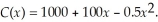 The total cost (in dollars)of producing x portable radios per day is    The marginal cost of producing x radios is found by taking the derivative of C(x).What is the marginal cost of producing x radios?