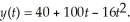 The position of an object thrown upward from a height of 100 feet/sec from a height of 40 feet is given by:    Find the rate of change of y with respect to t and evaluate it when t = 1 and t = 4.Interpret your results.