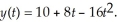 The position of an object thrown upward at a speed of 8 feet/sec from a height of 10 feet is given by:    Find the rate of change of y with respect to t and evaluate it when t = 0.25.Use your graphing calculator to graph y(t).Use the graph to interpret the behavior of the object when t = 0.25.