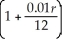 Money is invested in an annuity that earns r percent per year,compounded monthly.The future value S of $500 invested in such an annuity for 4 years is S = 500        .Find S'.