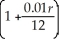Money is invested in an annuity that earns r percent per year,compounded monthly.The future value S of $3000 invested in such an annuity for 30 years is S = 3000        .Find S'.