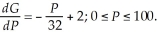 For a group of rats that were fed a particular diet,the rate of change of the average weight gain G (in grams)of a rat with respect to the percent P of yeast in the diet is If G = 36 when P = 8,find G.