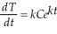 When an object is moved from one environment to another,its temperature T changes at a rate given by    ,where t is the time (in hours)after changing environments,C is the temperature difference (original - new)between the environments,and k is a constant.If the original environment is 40°,the new environment is 100°,and k = -2,then find T(t).