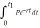 The present value (in dollars)of a continuous flow of income of P dollars a year for t years at a rate of 100r percent compounded continuously is given by    .Evaluate this integral if        and    Give your answer in terms of e.