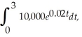 The income (in dollars)from a fast food chain is increasing at a rate of f(t)= 10,000    where t is in years.Find    the total income for the chain over the first three years.