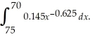 Suppose the surface area of a 2 meter-tall person changes at the rate of    = 0.145    square meters per kilogram,where x is the weight in kilograms.Find the decrease in surface area for a person whose weight decreases from 70 kilograms to 75 kilograms by evaluating  