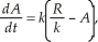 The amount A of glucose present in the bloodstream at any time t is governed by the differential equation    where R and k are constants.Find A as a function of t.
