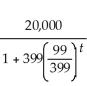 A rumor is circulating in a city whose population is 20,000.At the beginning of the month 50 people know of the rumor,and one week later 200 know of it.Assuming logistic growth,the number N of people who know the rumor t weeks after the beginning of the month is given by A)  N = 20,000   B)  N =   C)  N =   D)  N =   E)  none of the above