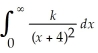 Determine the value of the constant k so that    = 1.