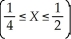The random variable X has density function f(x)=    Find (a)P    and (b)P    .