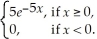 The random variable X has density function f(x)=    Find P(X ≥ 4).Give answer in terms of e.