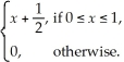 The random variable X has density function f(x)=    Find the cumulative distribution function F over    .