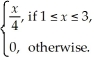 Suppose X has density function f(x) =   Find P(2 < X < 3) . A)    B)    C)    D)    E)   