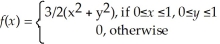 The joint probability density function is given by    . Find P(x≥1/2,y≥1/2)