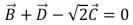  Four vectors   all have the same magnitude.The angle   \theta  between adjacent vectors is 45 °  as shown.The correct vector equation is:   A)    B)    C)    D)    E)    
