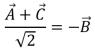  Four vectors   all have the same magnitude.The angle   \theta  between adjacent vectors is 45 °  as shown.The correct vector equation is:   A)    B)    C)    D)    E)    