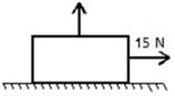 A box with a weight of 50 N rests on a horizontal surface.A person pulls horizontally on it with a force of 15 N and it does not move.To start it moving, a second person pulls vertically upward on the box.If the coefficient of static friction is 0.4, what is the smallest vertical force for which the box moves?   A) 5 N B) 12 N C) 20 N D) 25 N E) 35 N
