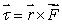 The torque exerted on an object can be written as   .Here,   : A) is the radius of the object. B) is a vector pointing from the axis of rotation to the point where the force is applied. C) is always perpendicular to   . D) is a vector pointing from the point where the force is applied to the axis of rotation. E) points along the axis of rotation.