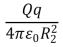 Positive charge Q is placed on a conducting spherical shell with inner radius R<sub>1</sub> and outer radius R<sub>2</sub>.A point charge q is placed at the center of the cavity.The force on the charge q is: A)    B)    C)    D)    E) 0