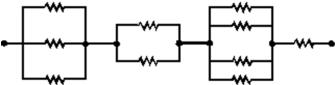  <strong>Each of the resistors in the diagram is 12  \Omega .The resistance of the entire circuit is:  </strong> A)5.8  \Omega  B)25  \Omega  C)48  \Omega  D)120 \Omega  E)none of these <div style=padding-top: 35px>  