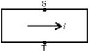 The current is from left to right in the conductor shown.The magnetic field is into the page and point S is at a higher potential than point T.The charge carriers are:   A) positive B) negative C) neutral D) absent E) moving near the speed of light