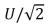  In an oscillating LC circuit, the total stored energy is U.The maximum energy stored in the capacitor during one cycle is: A) U/2 B)    C) U D) U/(2   \pi  )  E) U/  \pi   