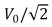 The rms value of a sinusoidal voltage is   , where V<sub>0</sub> is the amplitude.What is the rms value of its fully rectified wave? Recall that V<sub>rect</sub>(t) =   \mid V(t)  \mid .   A)    B)    C)    D)    E)    