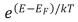 For a metal at absolute temperature T, with Fermi energy E<sub>F</sub>, the occupancy probability is given by: A)    B)    C)    D)    E)   