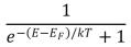 For a metal at absolute temperature T, with Fermi energy E<sub>F</sub>, the occupancy probability is given by: A)    B)    C)    D)    E)   