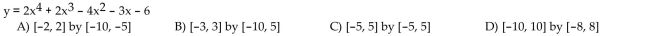 Determine a window that will provide a comprehensive graph of the polynomial function.  <div style=padding-top: 35px> 