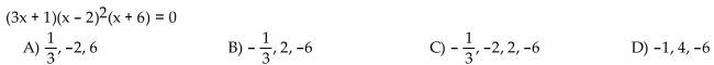 Solve the polynomial equation.  <div style=padding-top: 35px> 