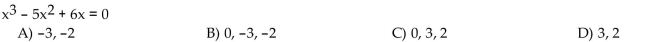 Solve the polynomial equation by factoring.  <div style=padding-top: 35px> 