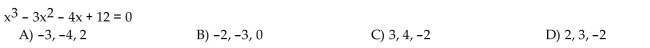 Solve the polynomial equation by factoring.  <div style=padding-top: 35px> 