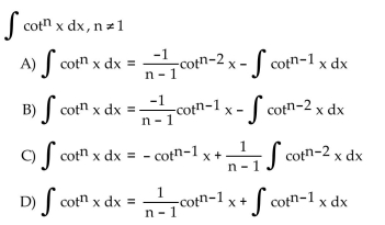 Use integration by parts to establish a reduction formula for the integral.