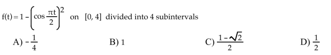 Use a finite sum to estimate the average value of the function on the given interval by partitioning the interval and evaluating the function at the midpoints of the subintervals.