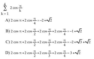 Write the sum without sigma notation and evaluate it.