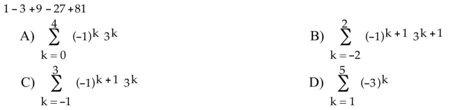 Express the sum in sigma notation.