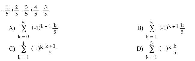 Express the sum in sigma notation.