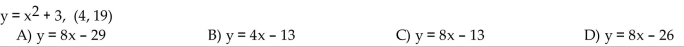 Find an equation for the tangent to the curve at the given point.  <div style=padding-top: 35px> 