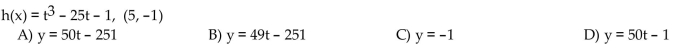Find an equation for the tangent to the curve at the given point.  <div style=padding-top: 35px> 