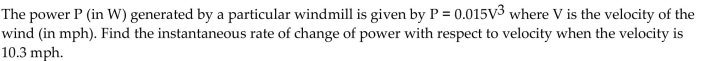 <strong>Solve the problem.  </strong> A) 10.6 W/mph B) 4.8 W/mph C) 32.8 W/mph D) 0.5 W/mph <div style=padding-top: 35px> 
