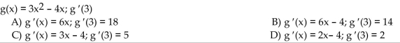 Calculate the derivative of the function. Then find the value of the derivative as specified.  <div style=padding-top: 35px> 